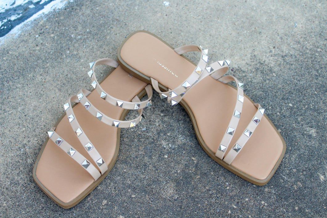 Nude Studded Sandals