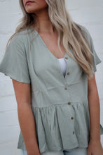 Load image into Gallery viewer, Sage Green BabyDoll Top
