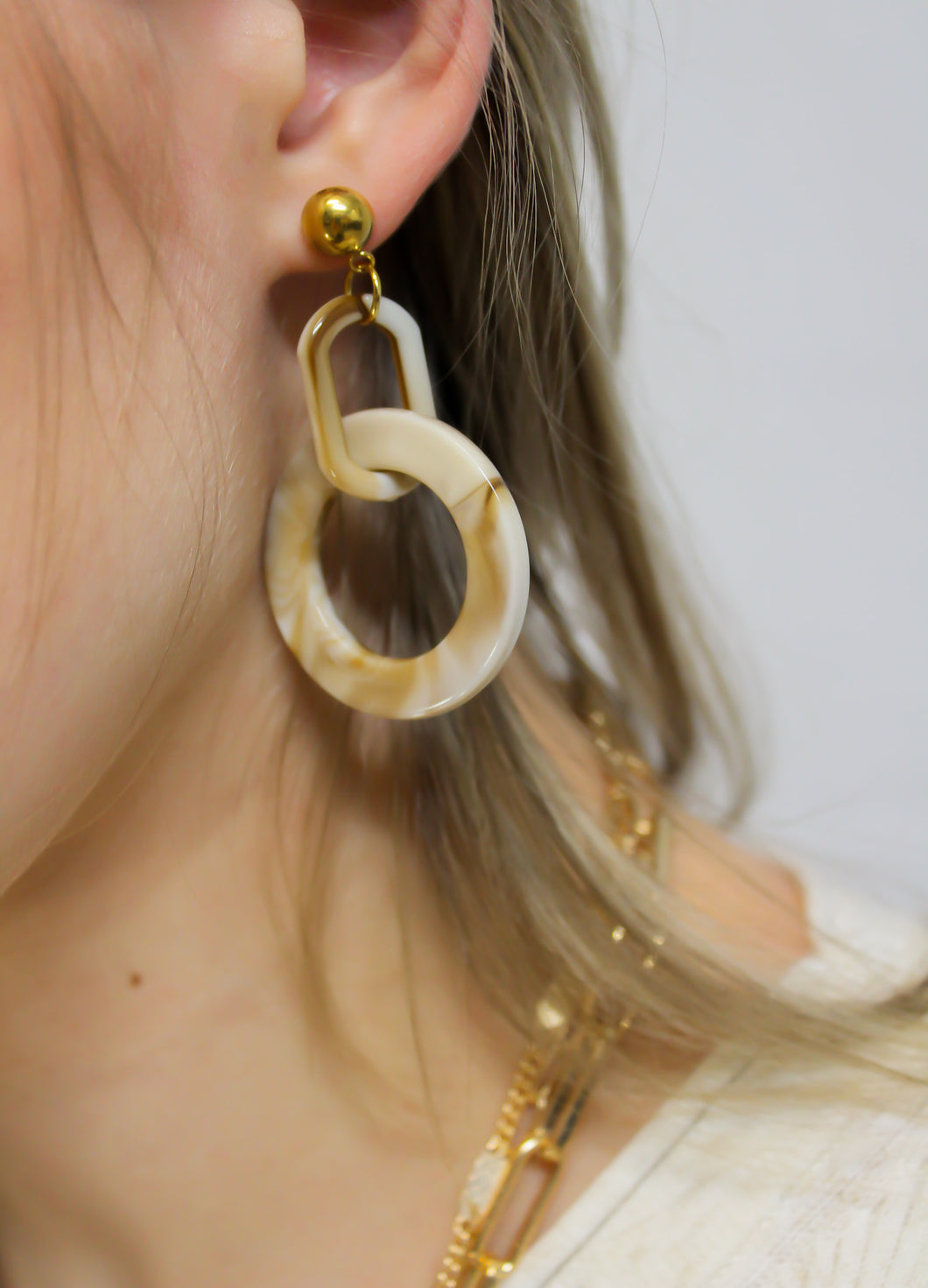 Brown Marble Earrings