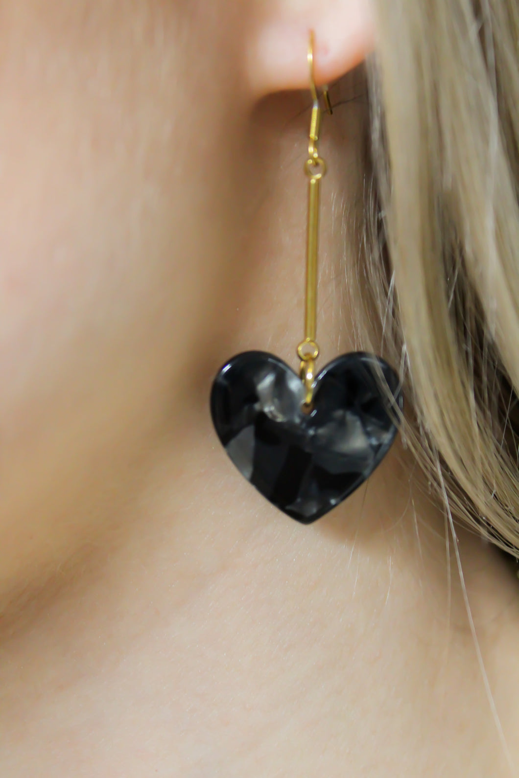 Black Heart Earrings