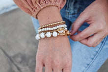 Load image into Gallery viewer, White &amp; Gold Bracelet Stack
