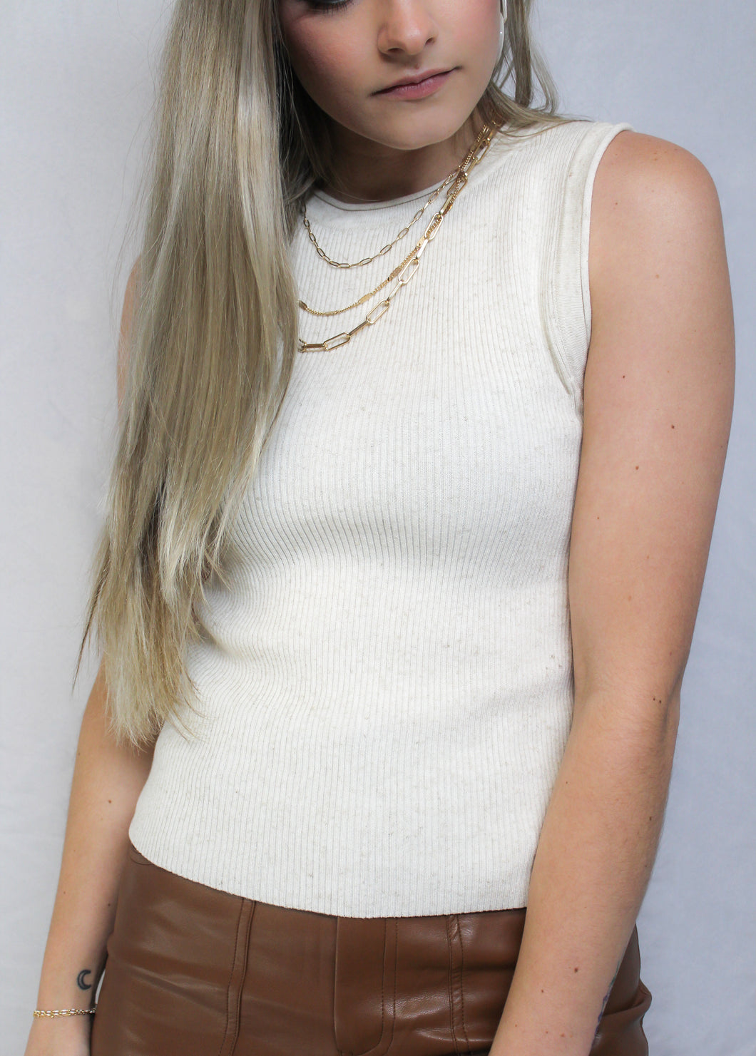 Cream Sweater Tank